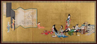 De fyra konsterna [högra delen av ett par] av Shibata Zeshin