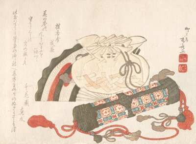 Fläkt, väska och rökelserör, 1800-talet., 1800-talet. av Shinsai