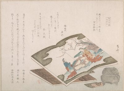 Illustrerade böcker och en rökelsebrännare, 1800-talet., 1800-talet. av Shinsai