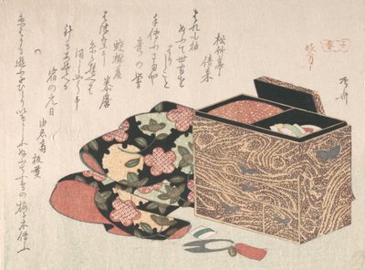 女性の仕事箱と寝具、おそらく 1816 年、おそらく 1816 年。スウェーデン av Shinsai