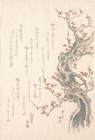 Spring Rain Collection Harusame shu, vol. 1: Plommonträd i blom, ca. 1805-10., ca. 1805-10. av Shinsai