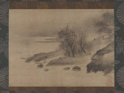 Ink Landscape Suiboku sansui zu, 1400-tidigt 1500-tal. av Shinso Soami