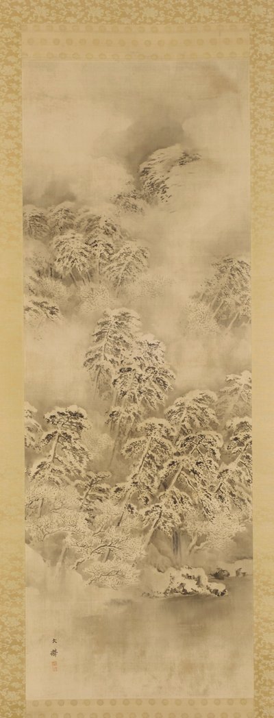 Vinterlandskap, Edo-perioden eller Meiji-eran, ca. 1865-1870. av Shiokawa Bunrin