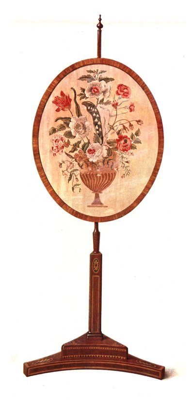 Inlagd mahognystolpsskärm, 1908. av Shirley Charles Llewellyn Slocombe