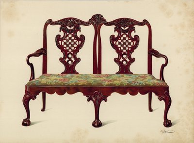 Sittmöbel, ägd av miss Mills (kromolit) av Shirley Charles Llewellyn Slocombe