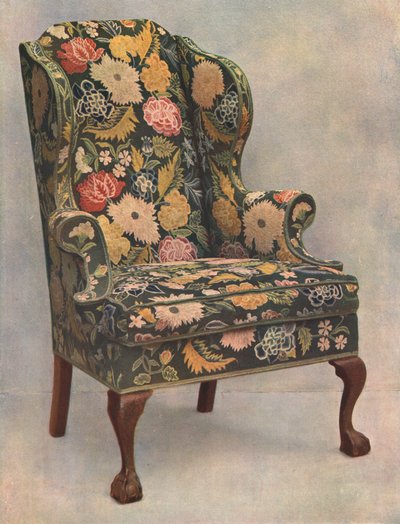 Valnötsstol klädd med handarbete, 1905 av Shirley Charles Llewellyn Slocombe
