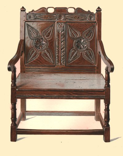 Dubbelstol i walesisk ek, 1904 av Shirley Charles Llewellyn Slocombe