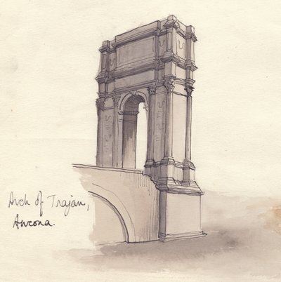 "Trajanus båge, Ancona", 1951. av Shirley Markham