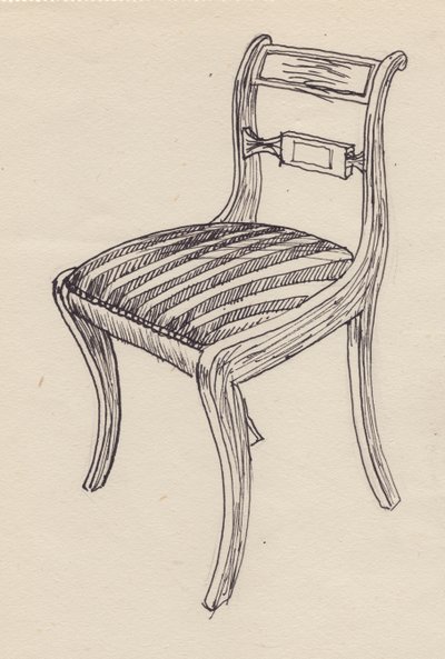 Stol med randig sits, 1951. av Shirley Markham