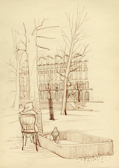 Barn som leker i sandlådan, Paris, Frankrike, c1951. av Shirley Markham