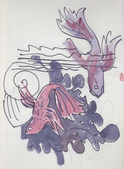 Fiskstudie, c1970. av Shirley Markham