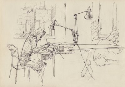 Grafisk designstudio, c1950. av Shirley Markham