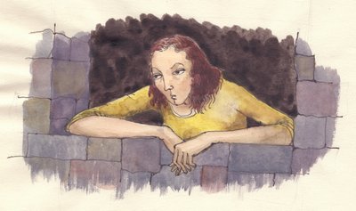 Grinig kvinna, c1950. av Shirley Markham