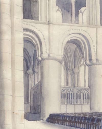 "Hereford Cathedral", 1951. av Shirley Markham