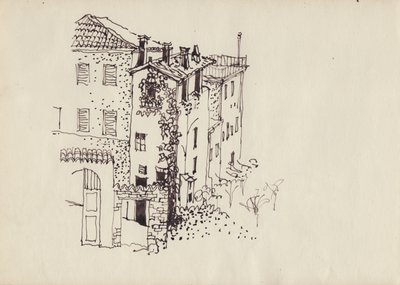 Hus med mansardtak, Italien, c1950. av Shirley Markham