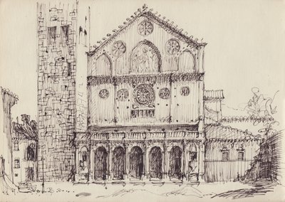 Romansk kyrka, Italien, c1950. av Shirley Markham