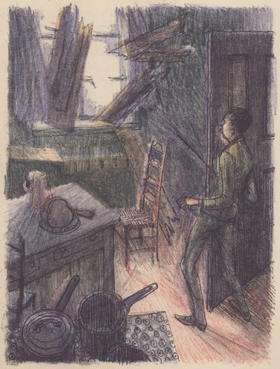 Scen från The Invisible Man: breaking window, 1953. av Shirley Markham
