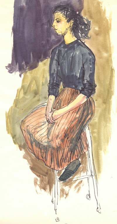 Sittande kvinna, c1950. av Shirley Markham