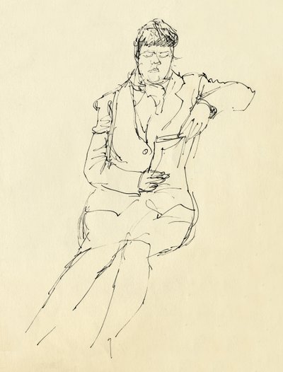 Sittande kvinna läser, 1953. av Shirley Markham