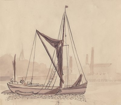 Thames pråm, 1951. av Shirley Markham