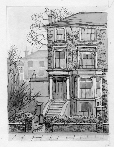 "Huset tvärs över gatan", 1951. av Shirley Markham