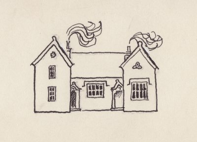 The School House, Little Bedwyn, 1980-talet. av Shirley Markham