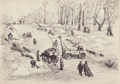 Trädfällning, c1950. av Shirley Markham