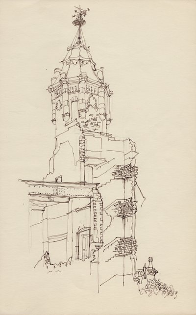 Torn av förstörd byggnad, c1950. av Shirley Markham