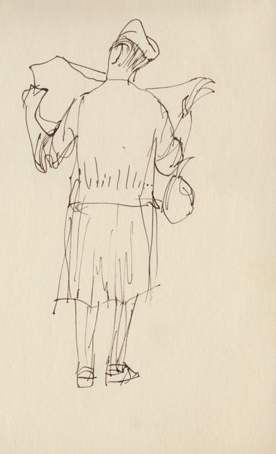 Kvinna som läser en tidning, c1950. av Shirley Markham