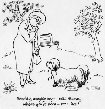 Kvinna med hund, c1950. av Shirley Markham