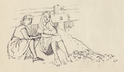 Kvinnor på stranden, Englands sydkust, c1950. av Shirley Markham