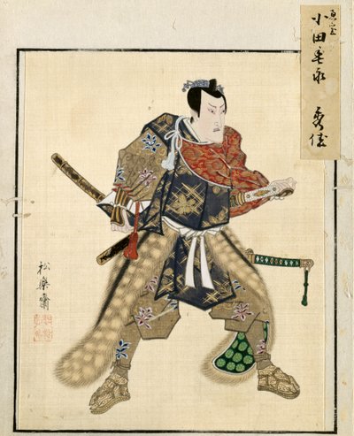Blad från Album of Actor Portraits, ca. 1790-1810. av Shorakusai