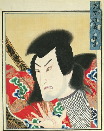 Blad från Album of Actor Portraits, ca. 1790-1810. av Shorakusai