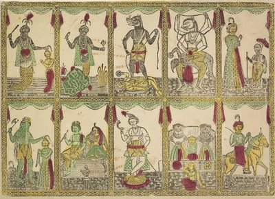Das Avataras, Tio inkarnationer av Vishnu (verso) av Shri Gobinda Chandra Roy
