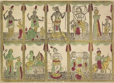 Das Avataras, Tio inkarnationer av Vishnu, 1800-talet. av Shri Gobinda Chandra Roy