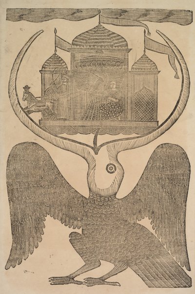 Jatayu Rama mytiska fågel hindrar Ravanas vagn, försöker förhindra bortförande av Sita, 1800-talet. av Shri Gobinda Chandra Roy