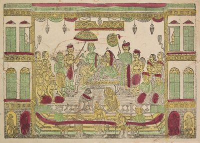 Rama och Sita i kungliga palatset (recto) av Shri Gobinda Chandra Roy