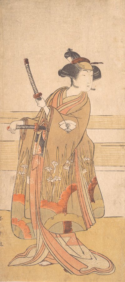 Onoe Tamizo som en samurajkvinna, ca. 1775 eller av Shunsho