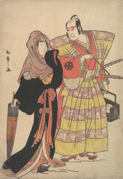Scen ur ett drama, ca. 1778. av Shunsho