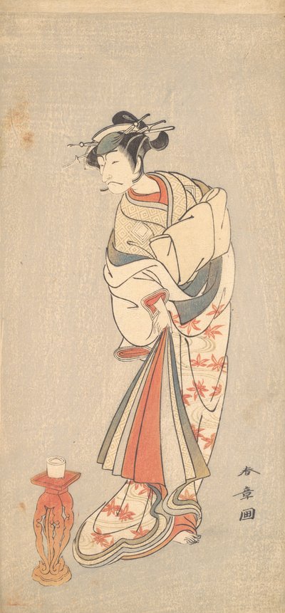 Skådespelaren Ichikawa Danjuro V i rollen som en kvinna, 1772. av Shunsho