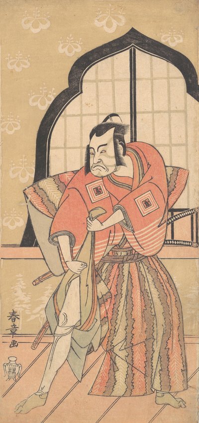 Den tredje Ichikawa Danzo som en samuraj klädd i en ceremoniell kamishimo, 1769 eller av Shunsho