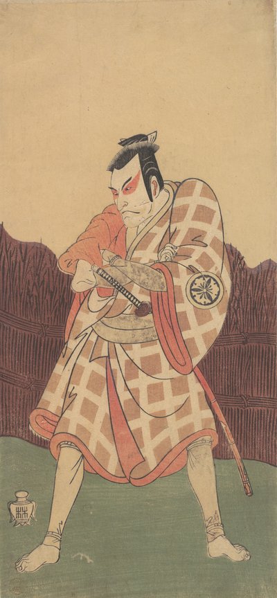 Teti rd Ogi Matsumoto Tiero f Matsuo Maru Sugawara, Susume, 1768. av Shunsho