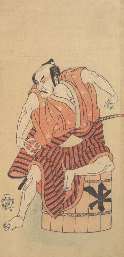 Den tredje Otani Hiroemon som en Otokodate Sittande På ett Inverted Tub, 1768 eller 1769. av Shunsho