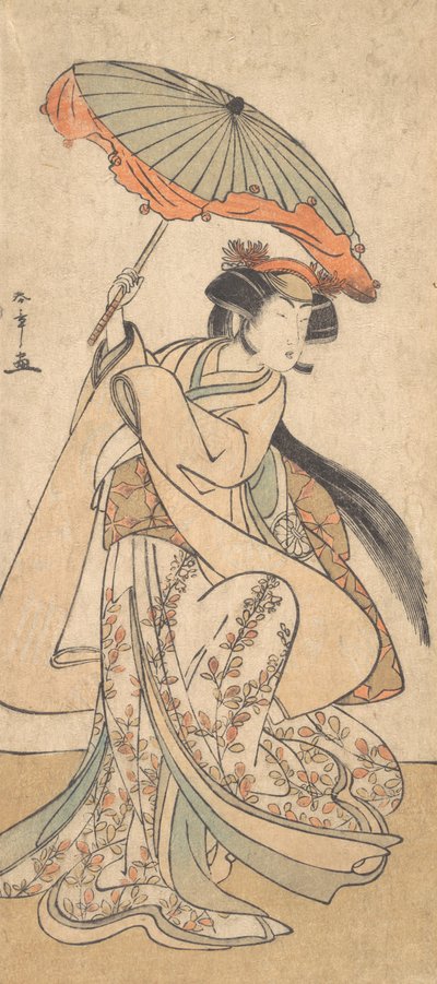 The Third Segawa Kikunojo as a Woman Dancing in a Shosa Act, ca. 1785 av Shunsho