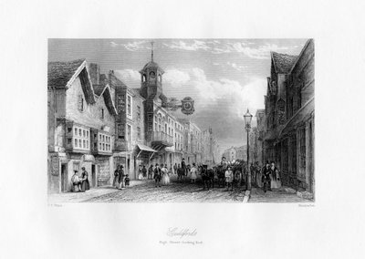 Guildford High Street, Guildford, Surrey, 1800-talet. av Shury and Son