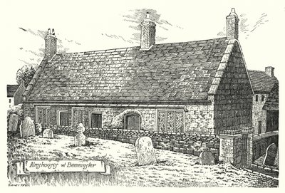 Almshouses at Beaminster (gravyr) av Sidney Heath