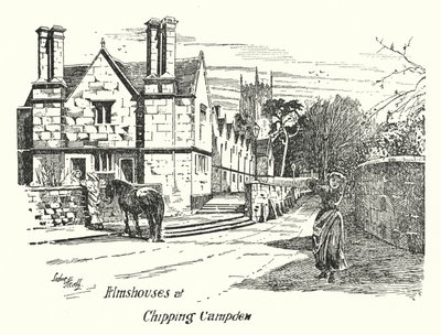 Almshouses i Chipping Campden (gravyr) av Sidney Heath