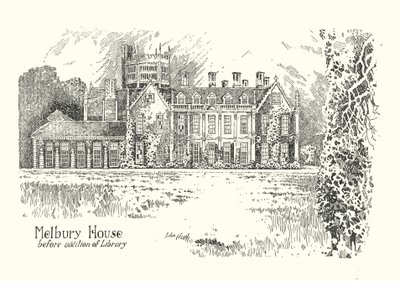 Dorset: Melbury House (litografi) av Sidney Heath