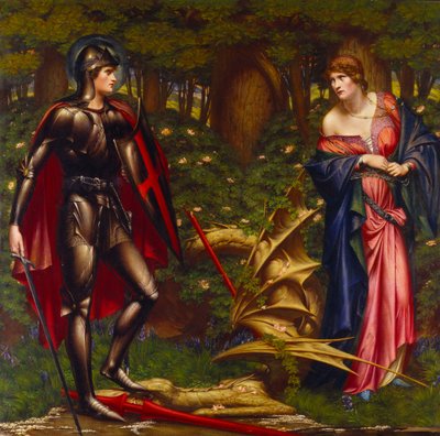 St. George and the Dragon (olja på duk) av Sidney Meteyard