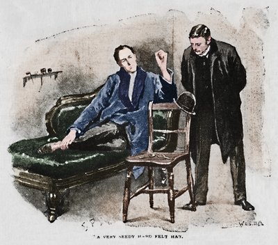 En mycket förslappad hård filthatt, 1892 av Sidney Paget